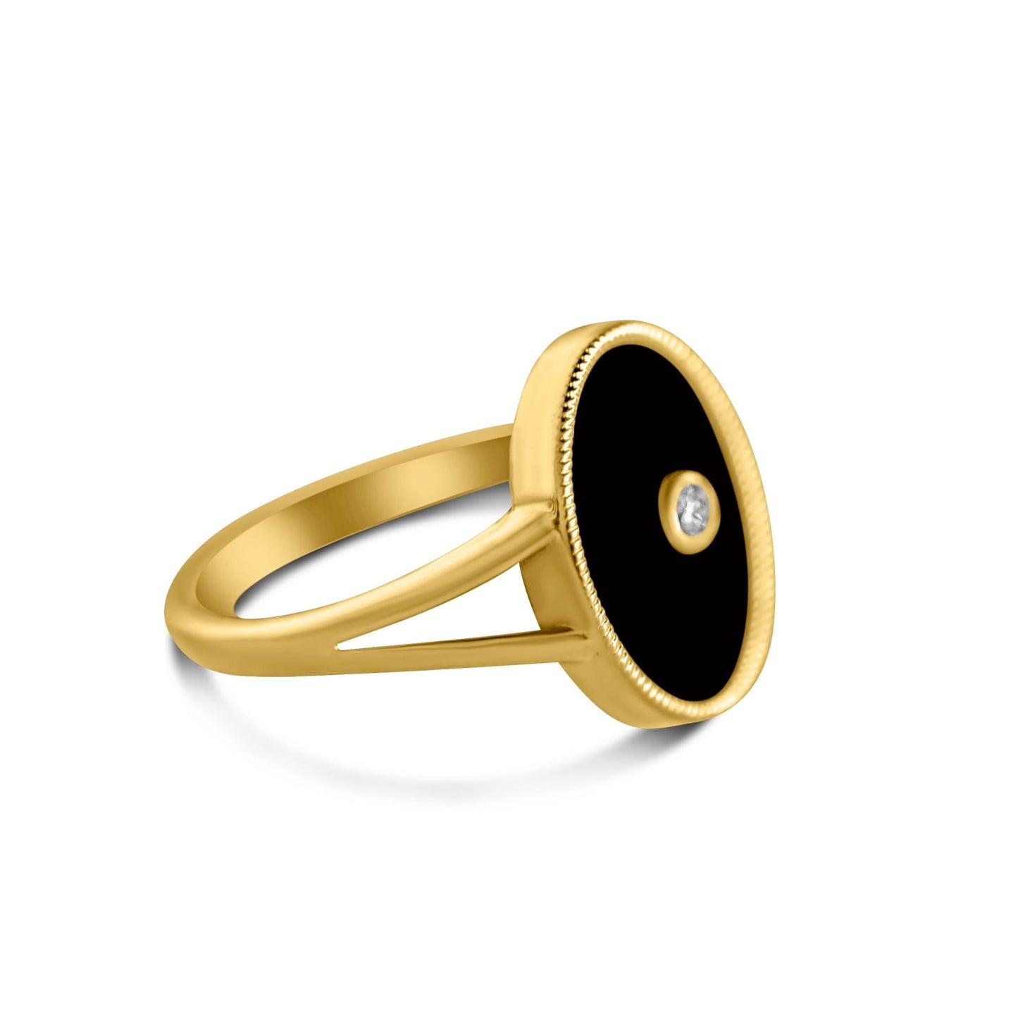 Adria Ring in Diamond and Black Onyx - 18k Gold - Lynor