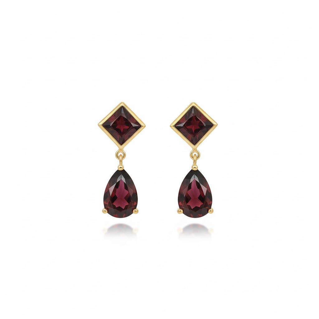 Alto Earrings in Garnet - 18k Gold - Lynor