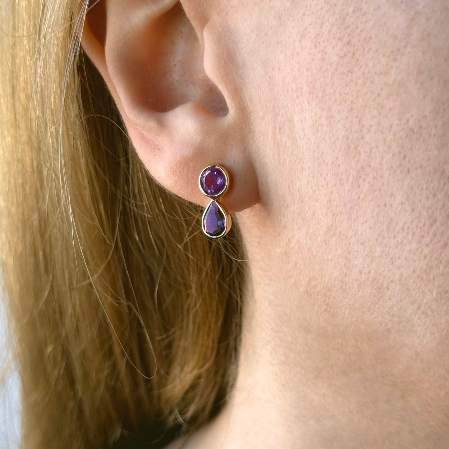 Anthea Earrings in Amethyst - 18k Gold - Lynor