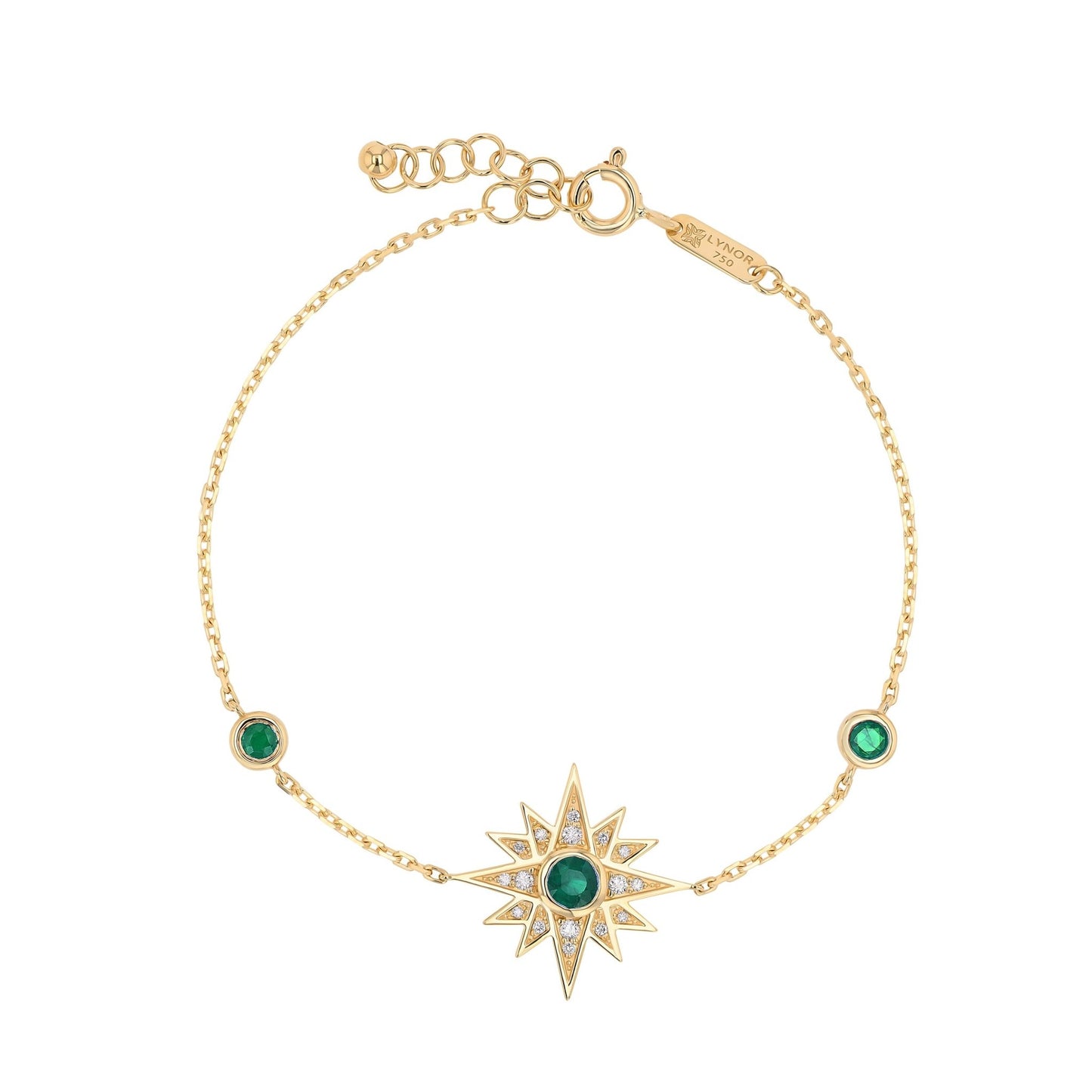 Astra Bracelet in Diamond and Emerald - 18k Gold - Lynor