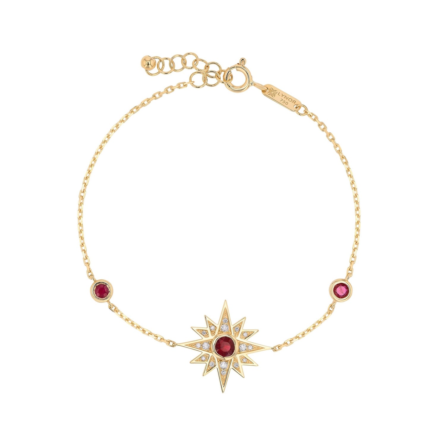 Astra Bracelet in Diamond and Ruby - 18k Gold - Lynor