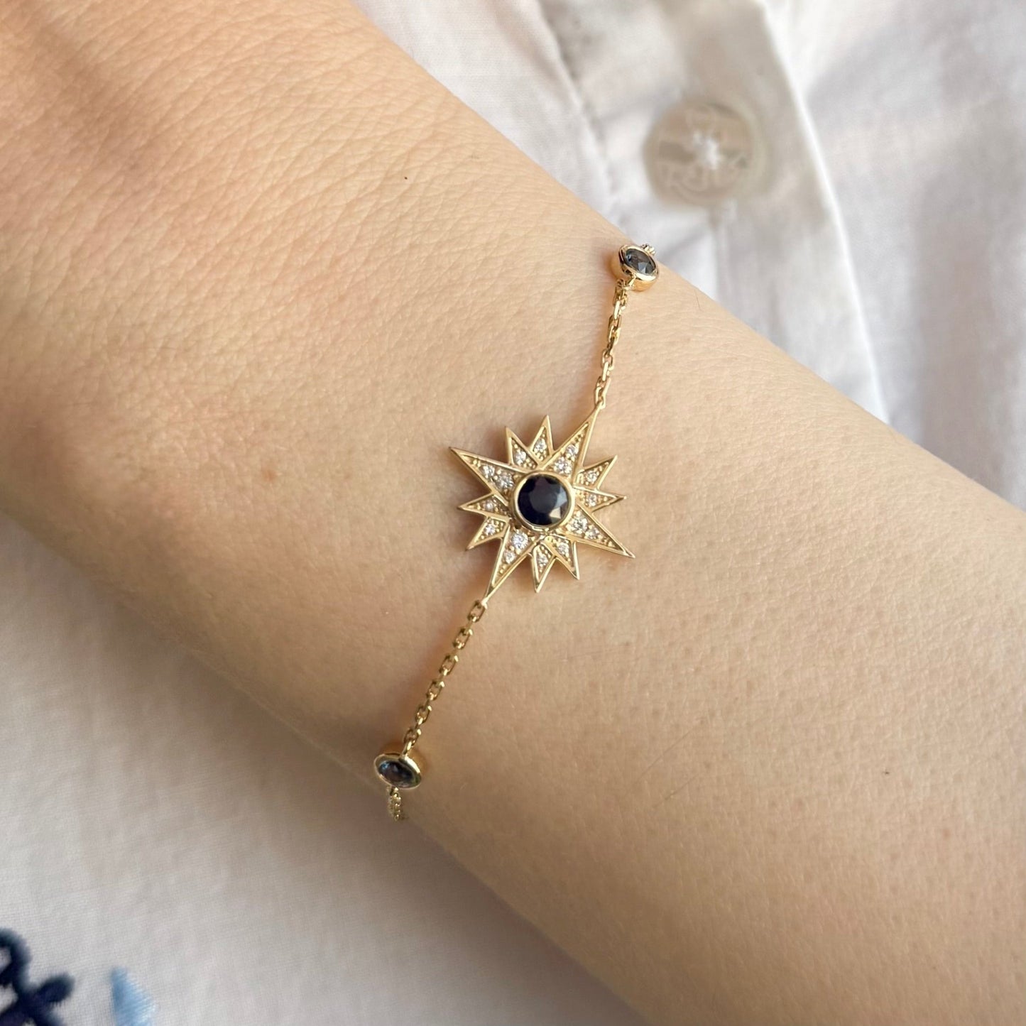 Astra Bracelet in Diamond and Sapphire - 18k Gold - Lynor