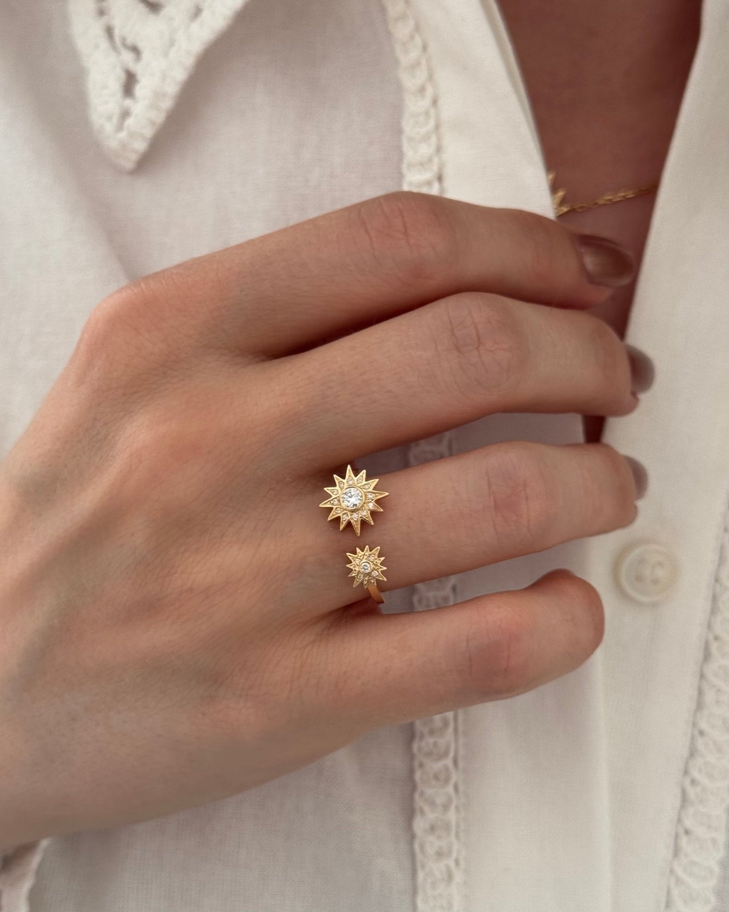 Astra Duo Ring in Diamond - 18k Gold - Lynor