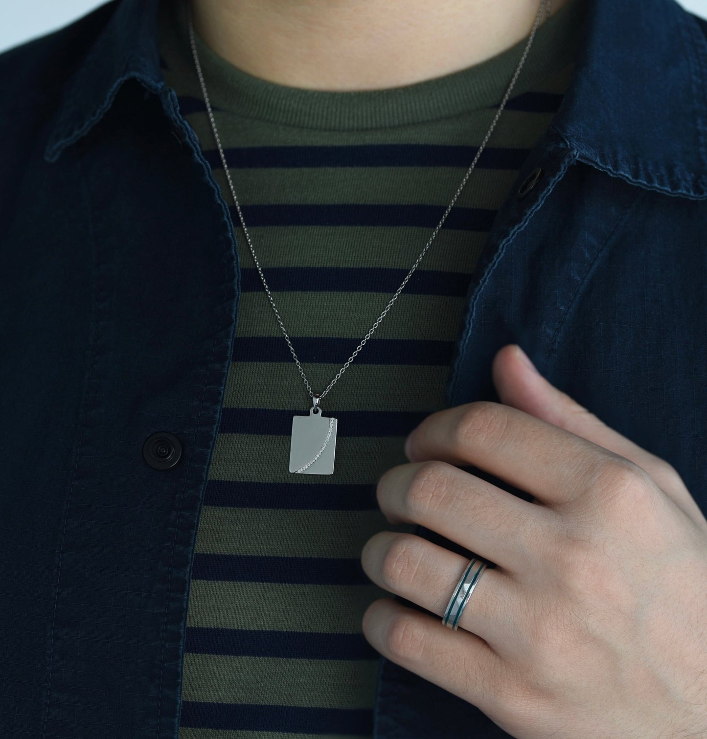Axel Necklace - Platinum - for Him - 18k Gold - Lynor