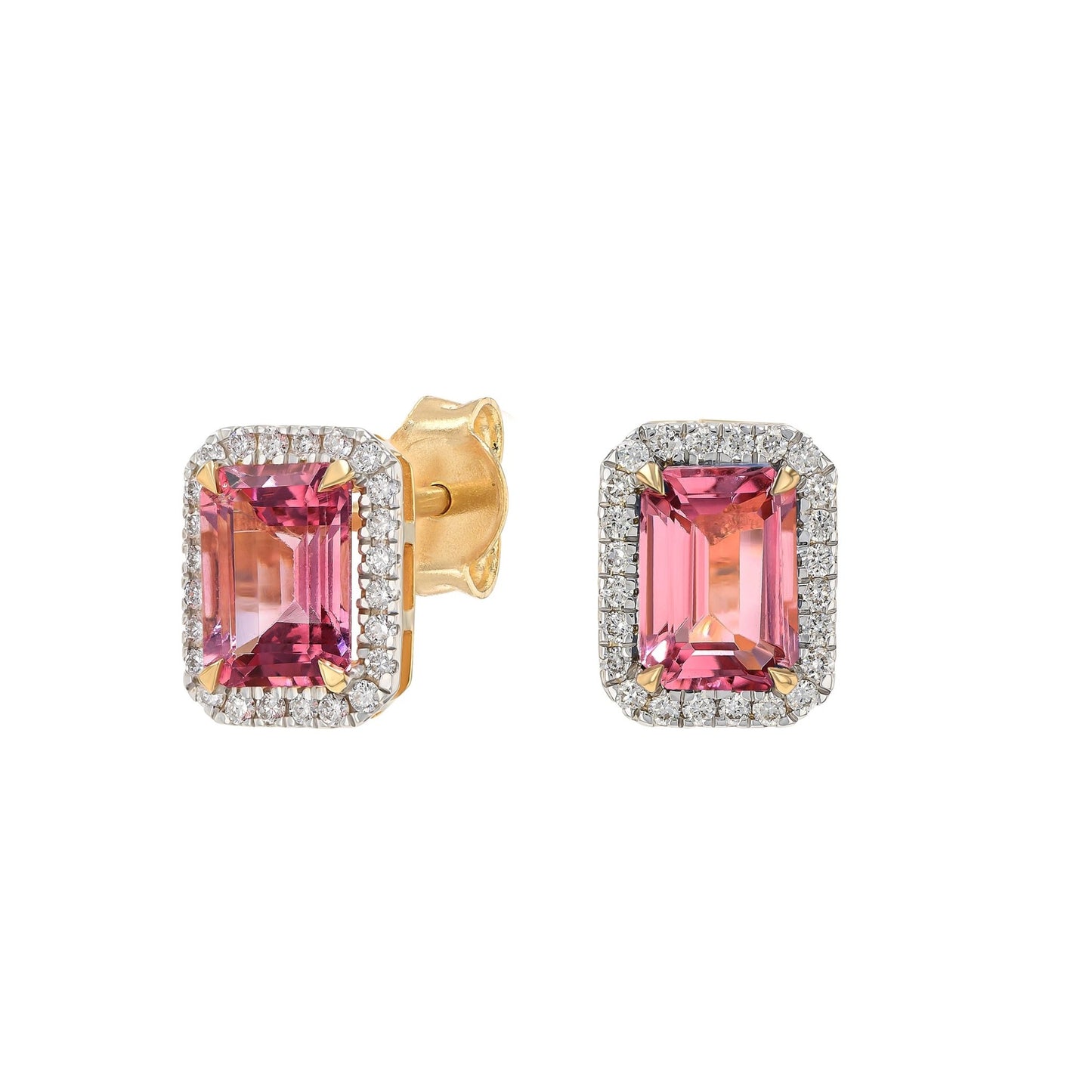 Celeste Earrings in Diamond and Pink Tourmaline - 18k Gold - Lynor