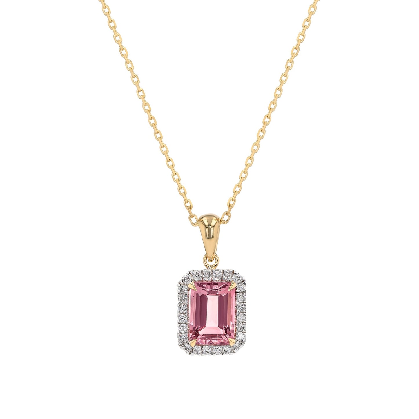 Celeste Necklace in Diamond and Pink Tourmaline - 18k Gold - Lynor