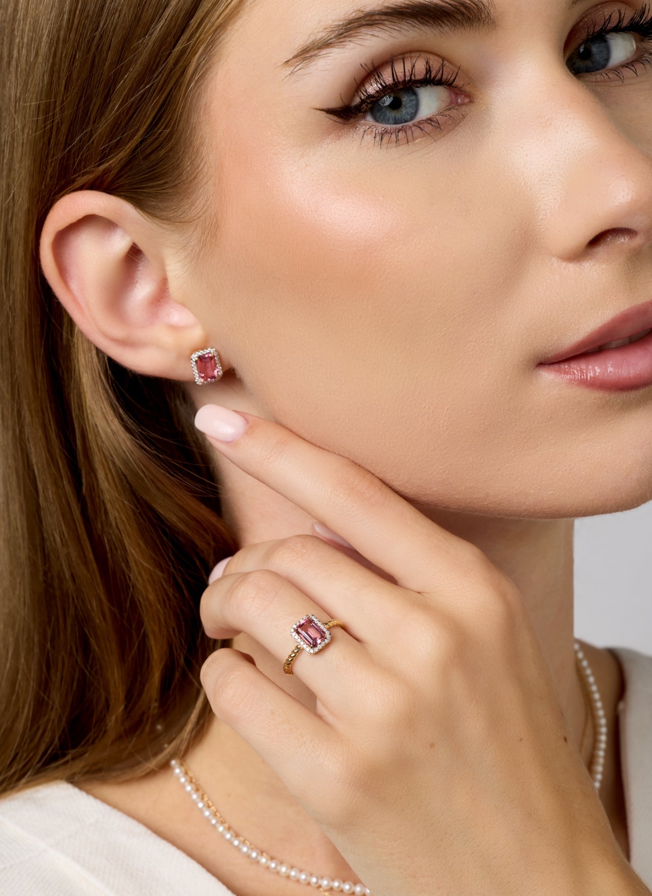 Celeste Ring in Diamond and Pink Tourmaline - 18k Gold - Lynor