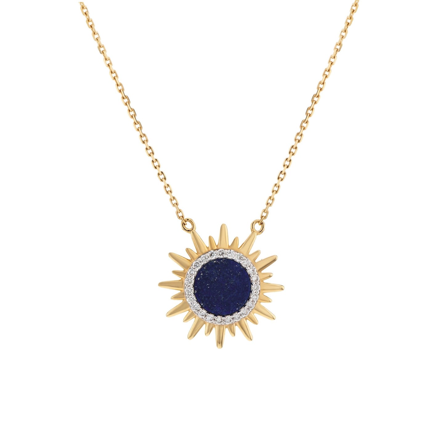Clara Necklace in Diamond and Lapis Lazuli - 18k Gold - Lynor