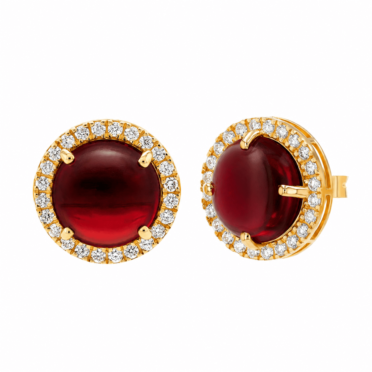 Elira Earrings in Diamond and Garnet - 18k Gold - Lynor