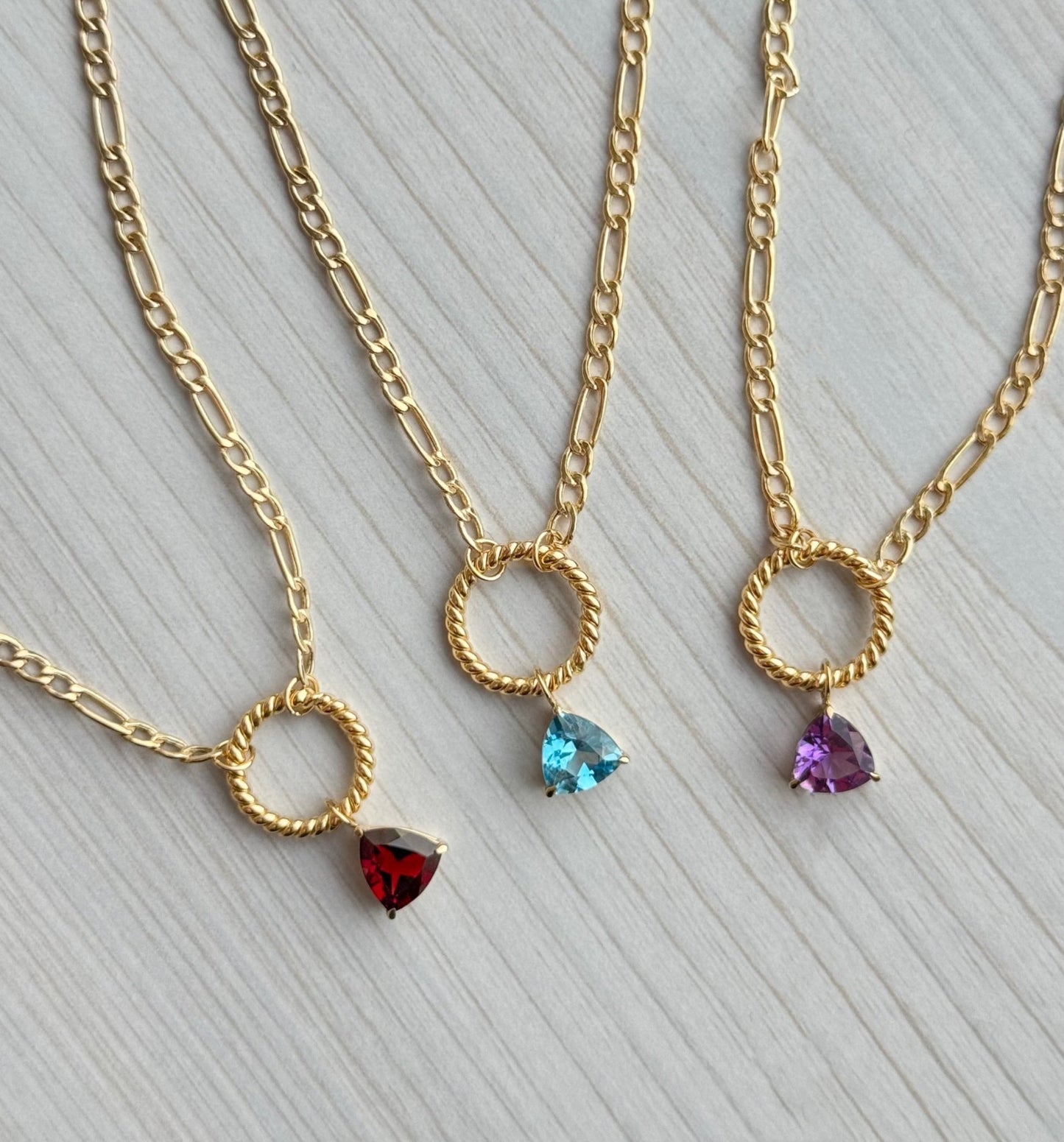 Emery Figaro Necklace in Topaz - 18k Gold - Lynor