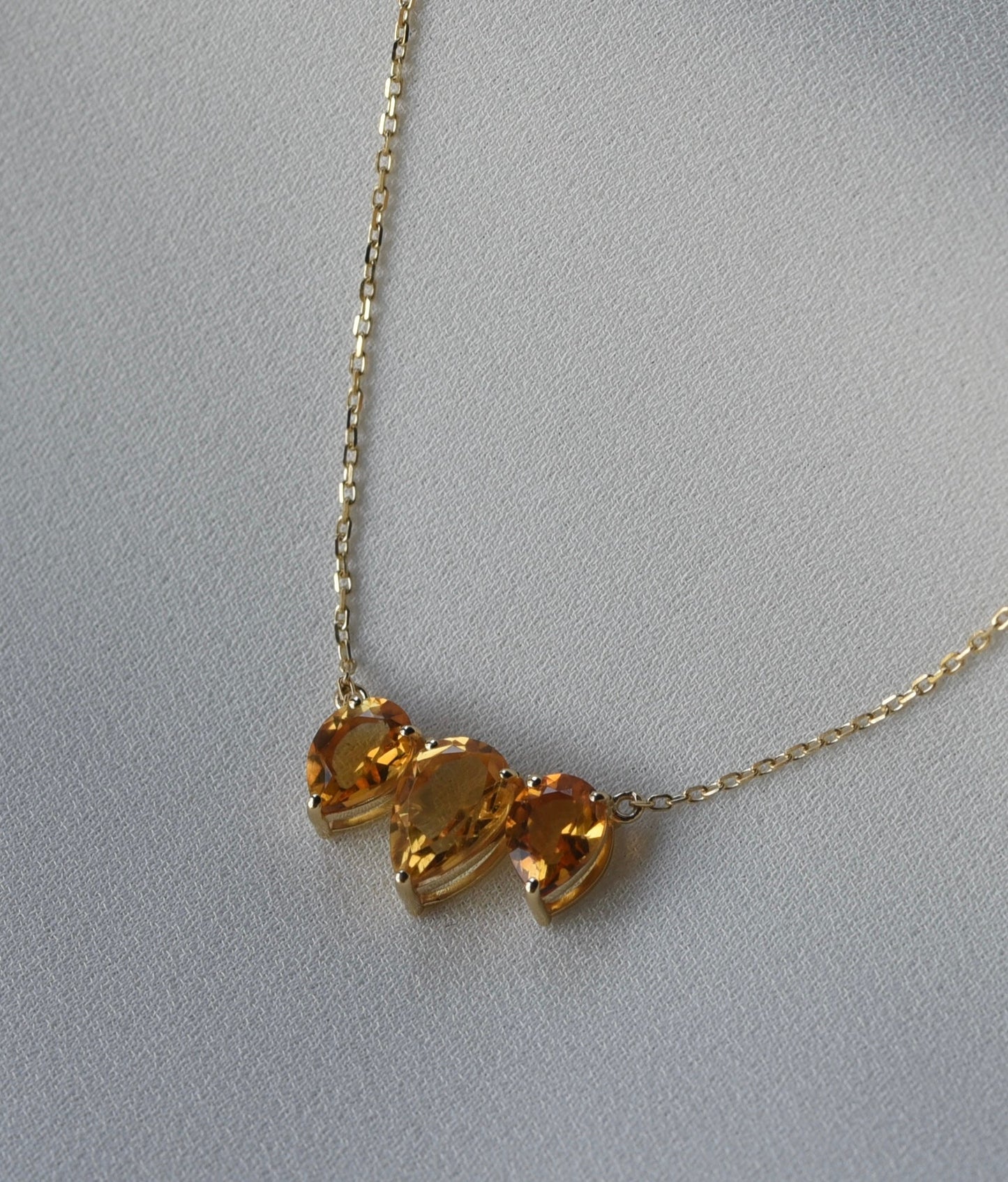 Evie Necklace in Citrine - 18k Gold - Lynor
