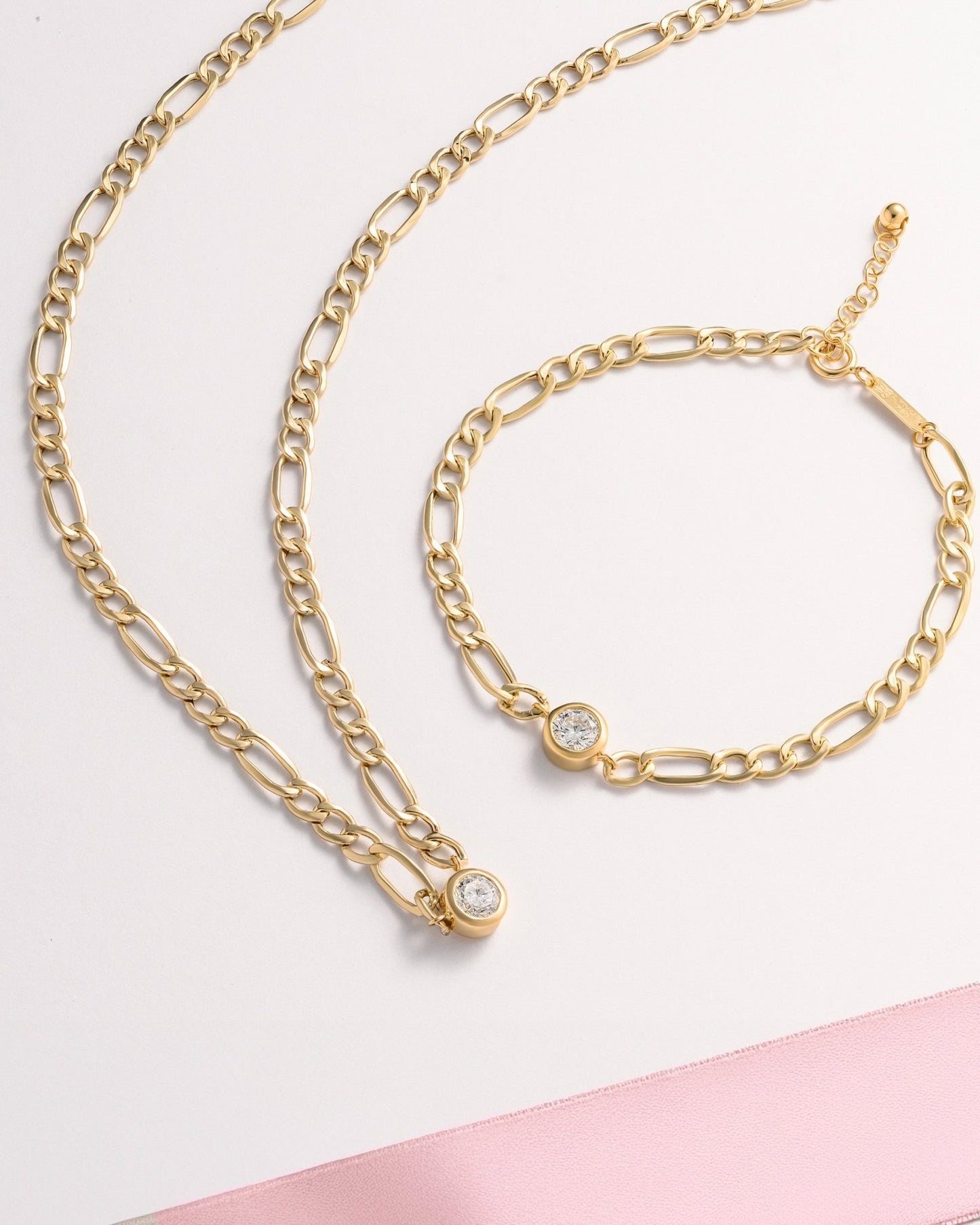 Figaro Bracelet in Lab - Grown Diamond - 18k Gold - Lynor