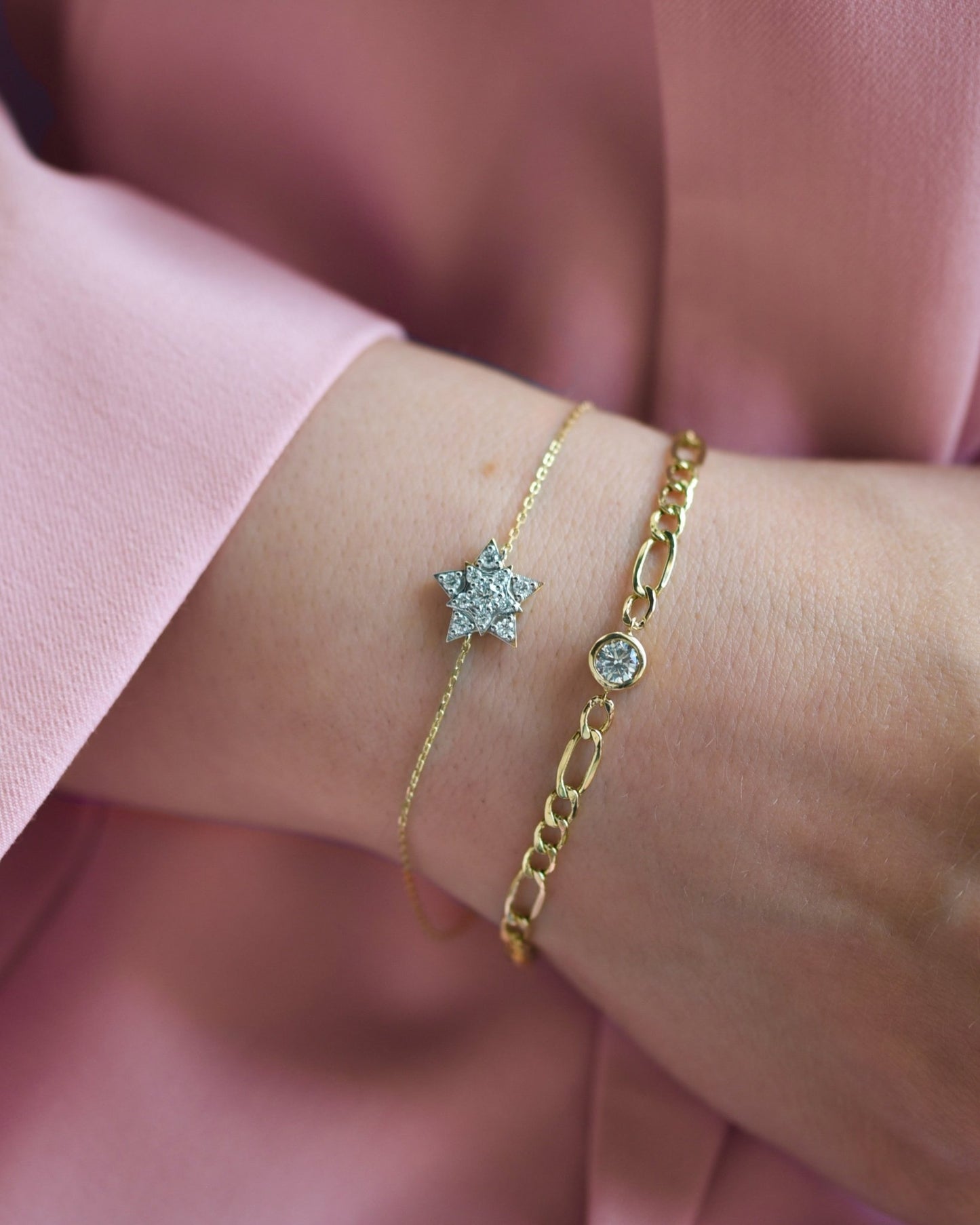 Figaro Bracelet in Lab - Grown Diamond - 18k Gold - Lynor