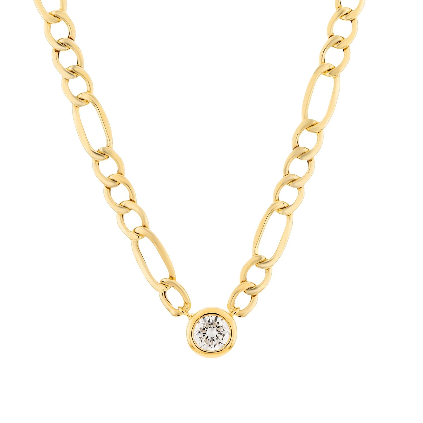 Figaro Necklace in Lab - Grown Diamond - 18k Gold - Lynor