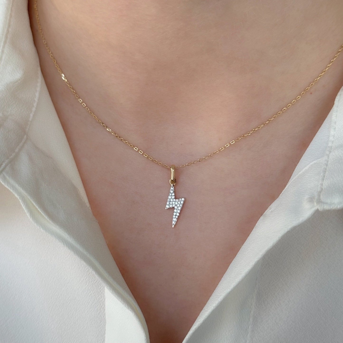 Flash Necklace in Diamond - 18k Gold - Lynor