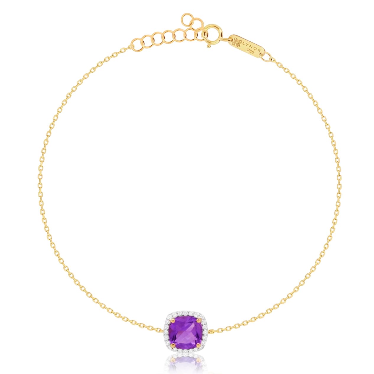 Iris Bracelet in Diamond and Amethyst - 18k Gold - Lynor