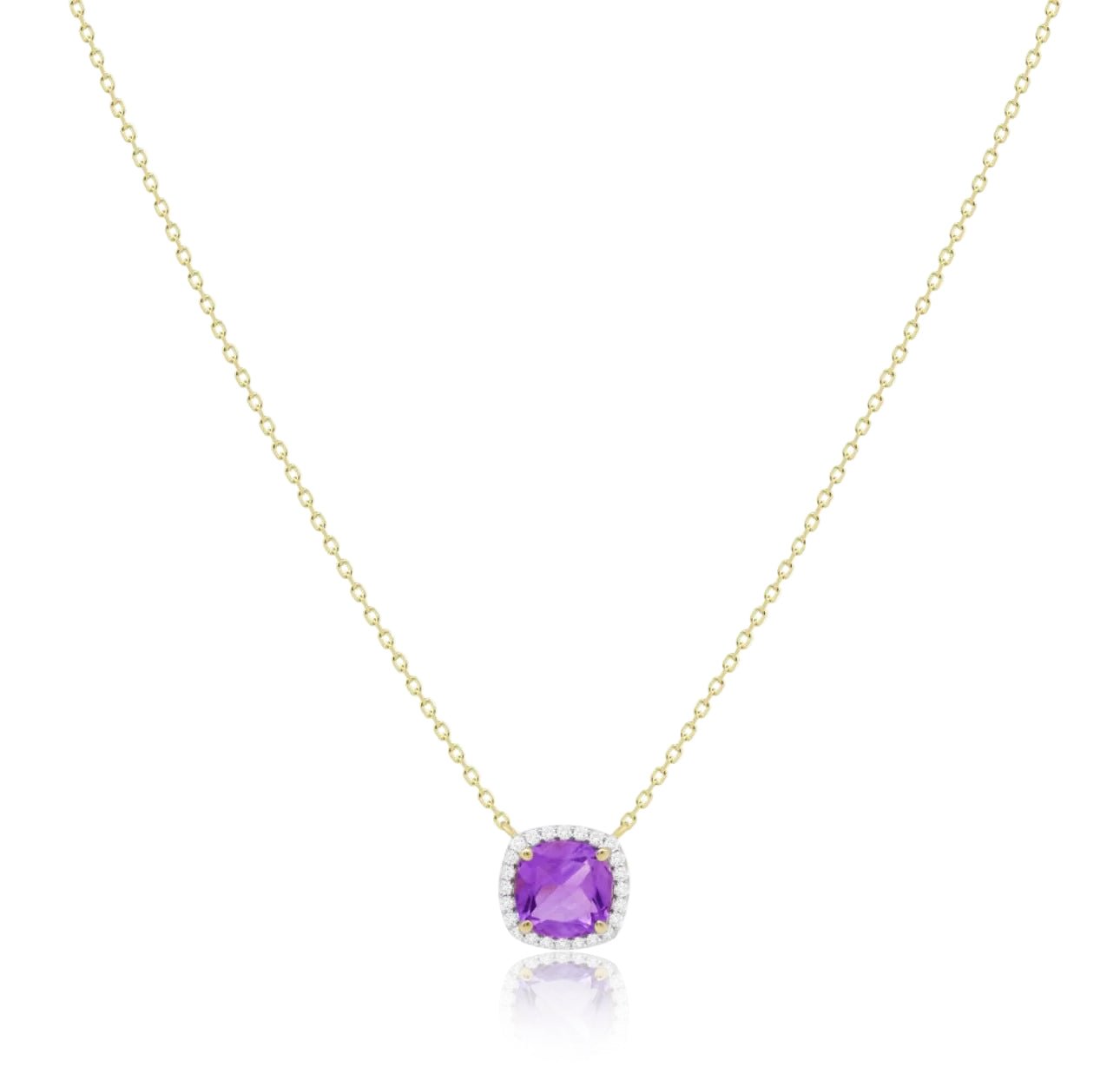 Iris Necklace in Diamond and Amethyst - 18k Gold - Lynor