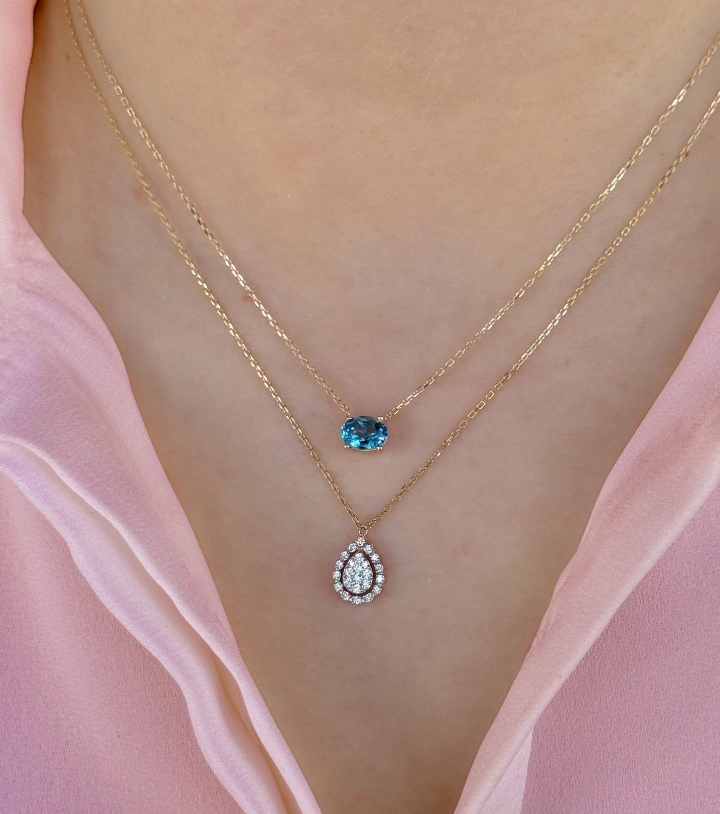 Romy Necklace in Topaz - 18k Gold - Lynor