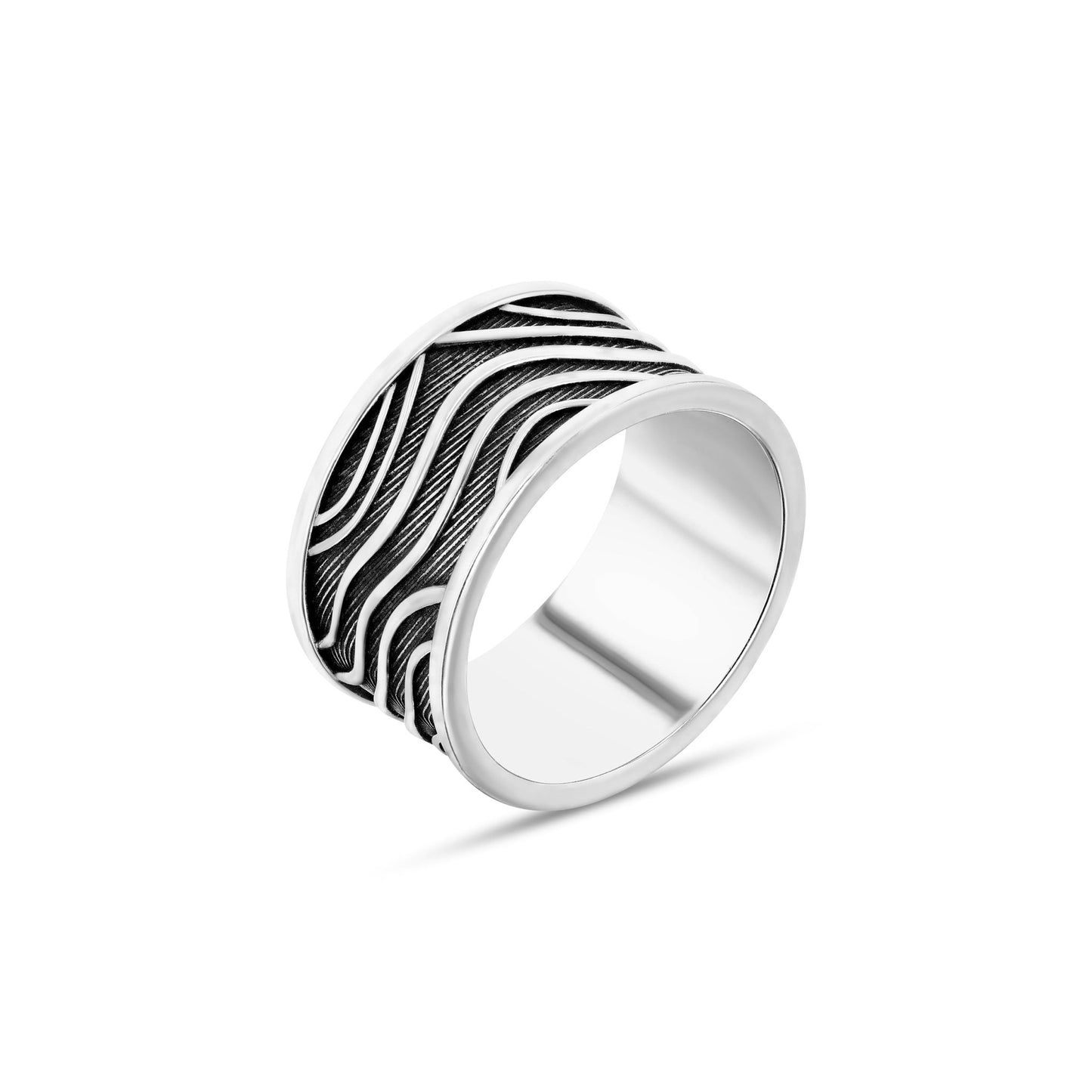 Silver - For Him. The Waves Ring 1 - 18k Gold - Lynor
