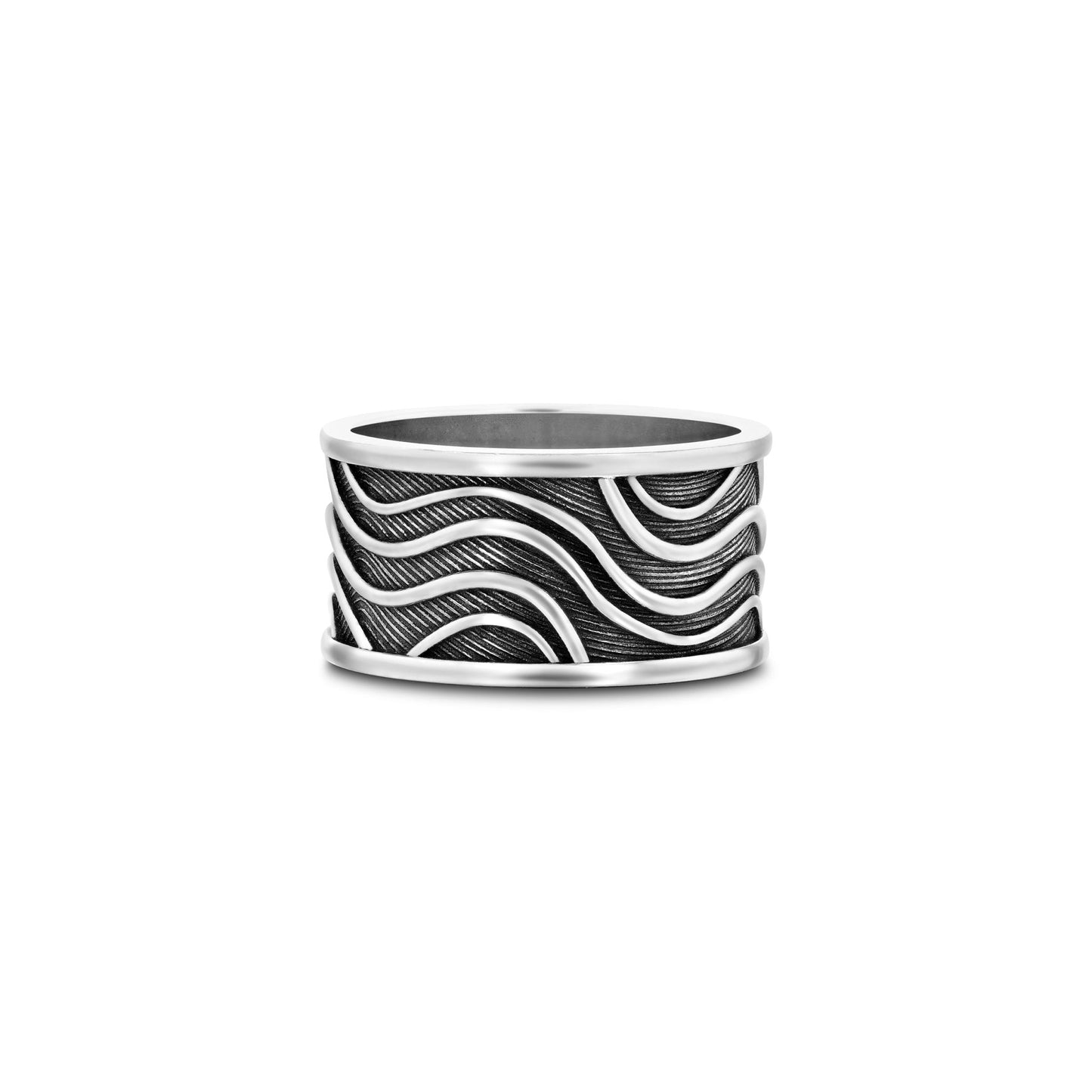 Silver - For Him. The Waves Ring 1 - 18k Gold - Lynor