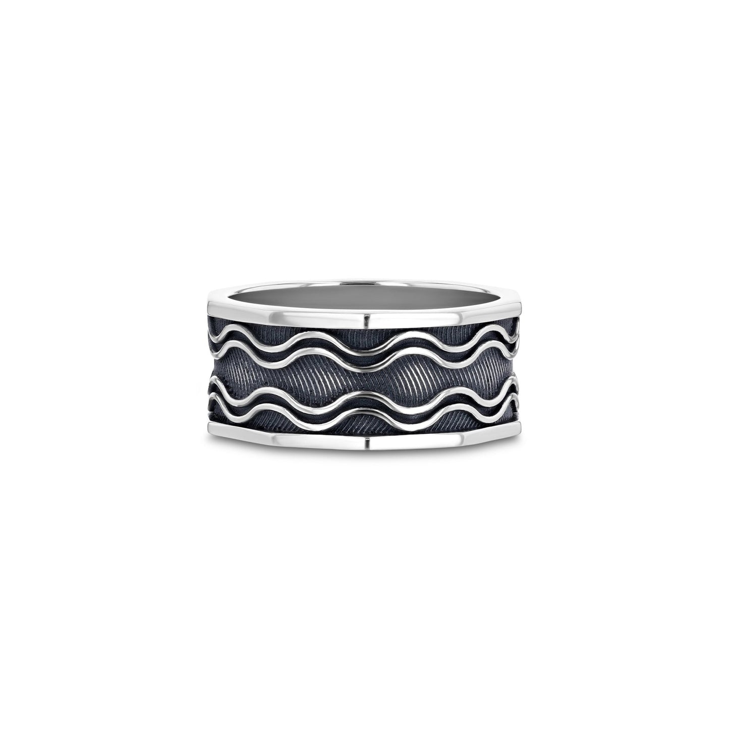Silver - For Him. The Waves Ring 2 - 18k Gold - Lynor