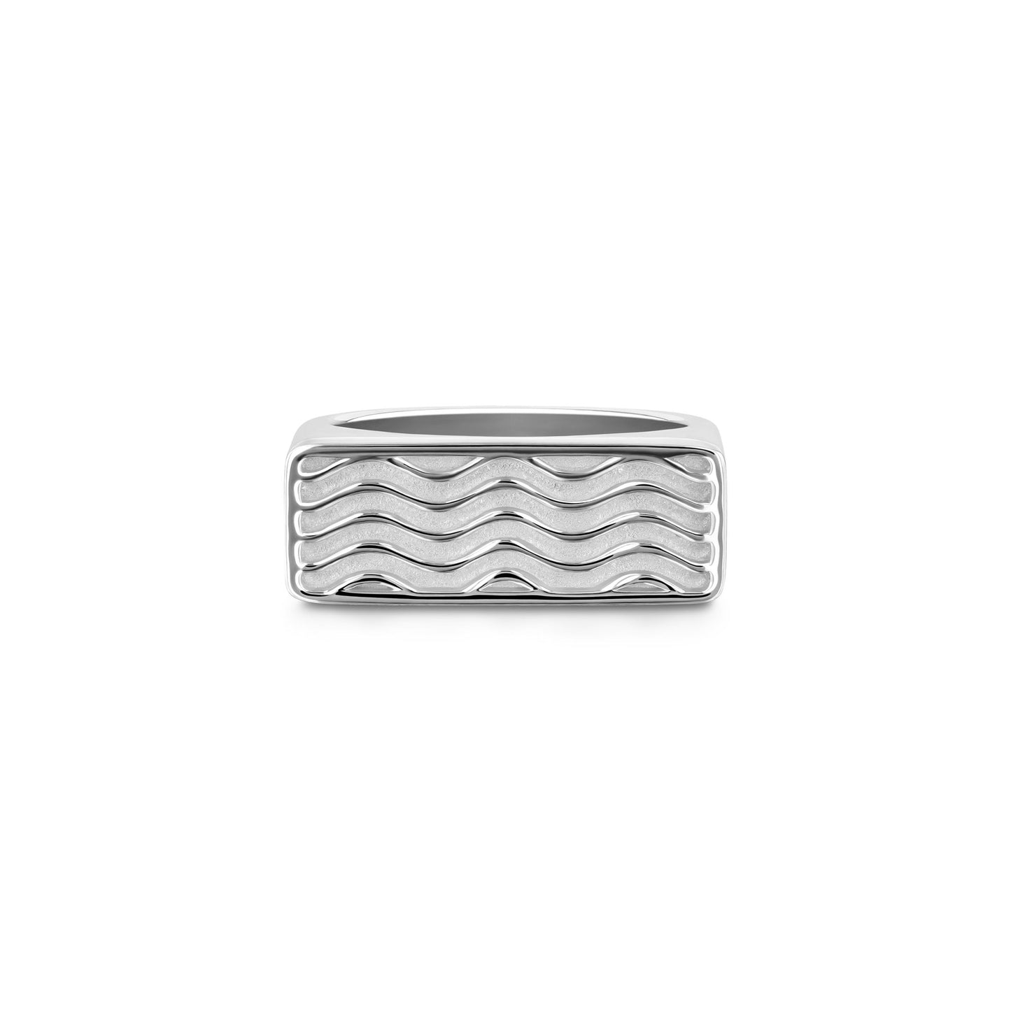 Silver - For Him. The Waves Ring 7 - 18k Gold - Lynor