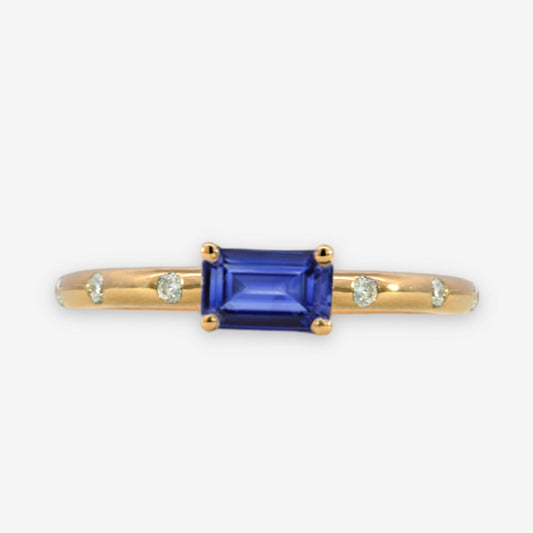 Abbey Ring in Diamond and Sapphire - 18k Gold - Lynor