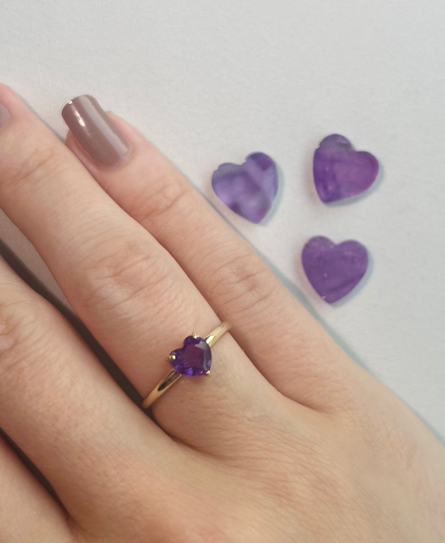 Amethyst Heart Ring - 18k Gold - Lynor