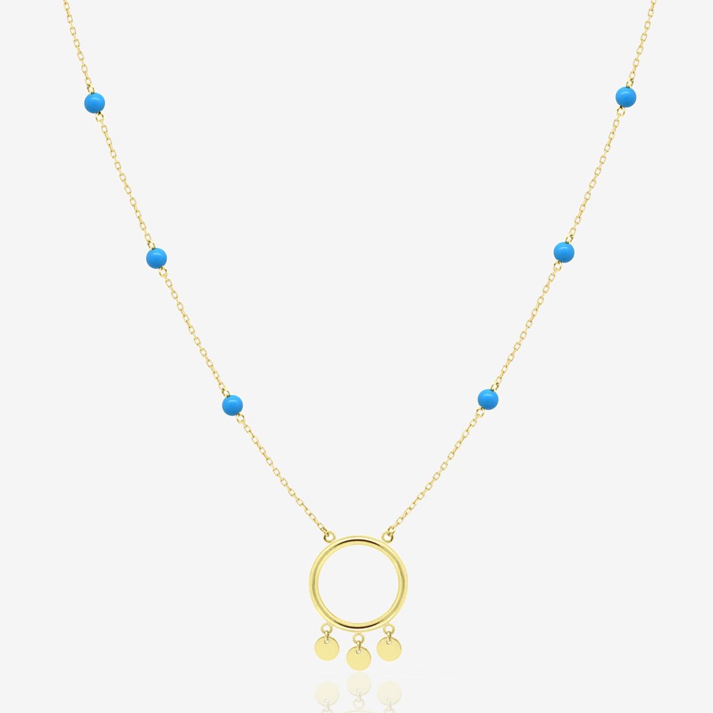 Azure Necklace in Turquoise - 18k Gold - Ly