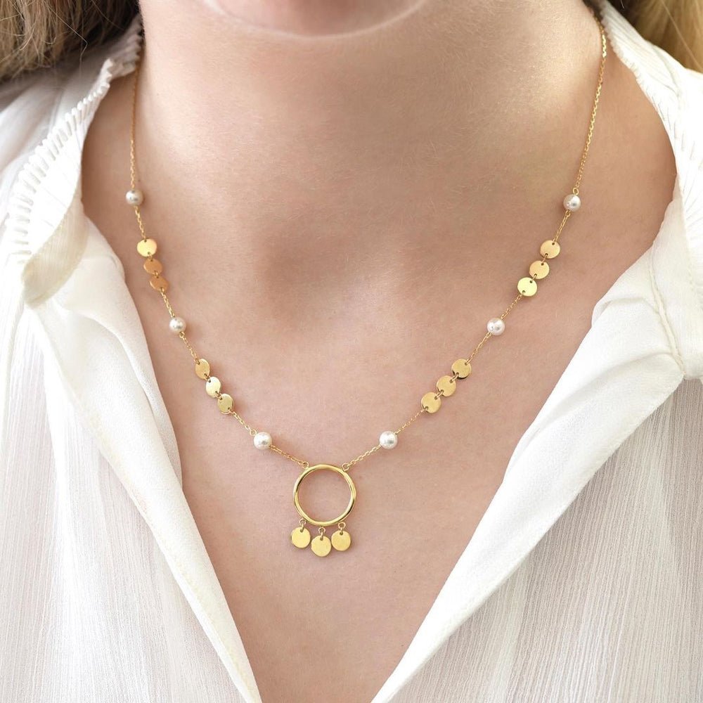 Azure Pearl Necklace - 18k Gold - Ly