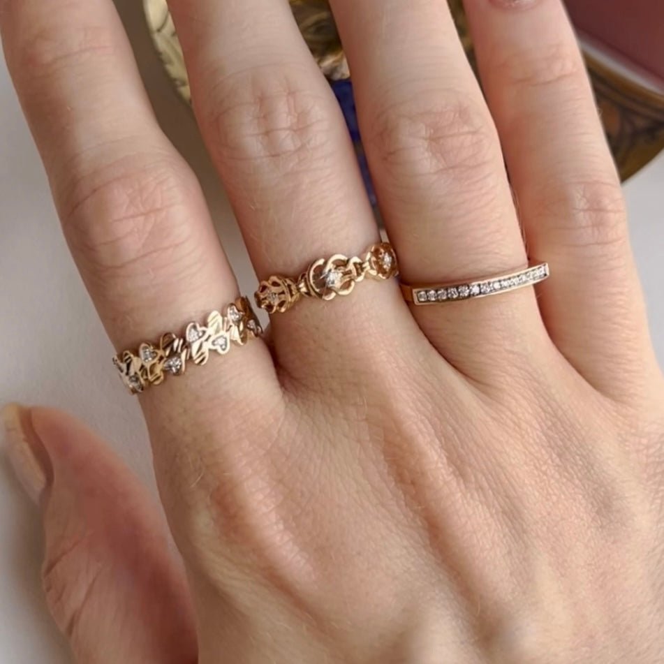 Cable Ring in Diamond - 18k Gold - Lynor