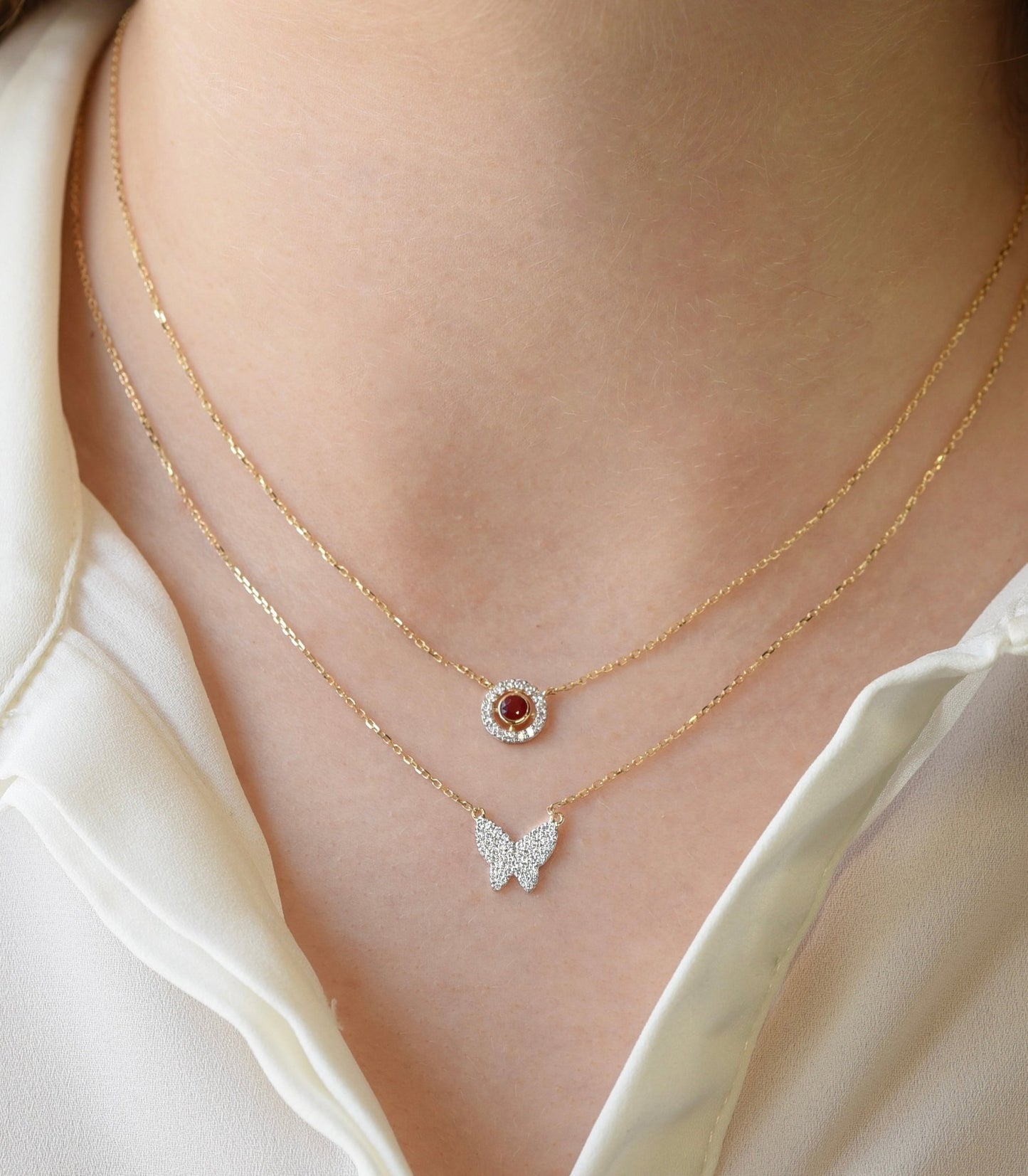 (Copy) Yona Necklace in Diamond & Ruby - 18k Gold - Lynor