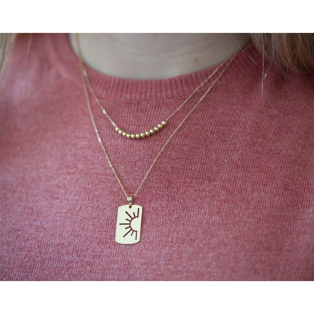 Dainty Beaded Necklace - 18k Gold - Ly