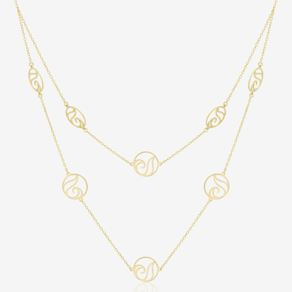 Double Waves Necklace - 18k Gold - Ly