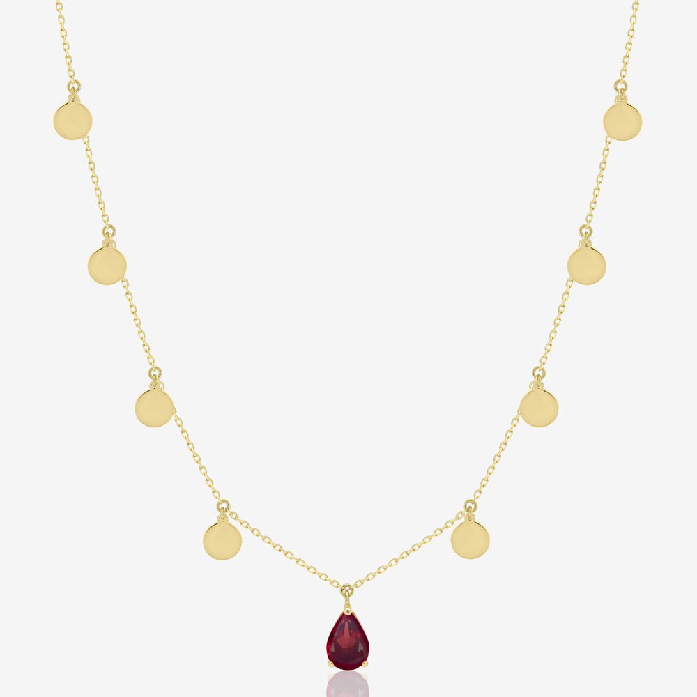 Elza Necklace in Garnet - 18k Gold - Ly