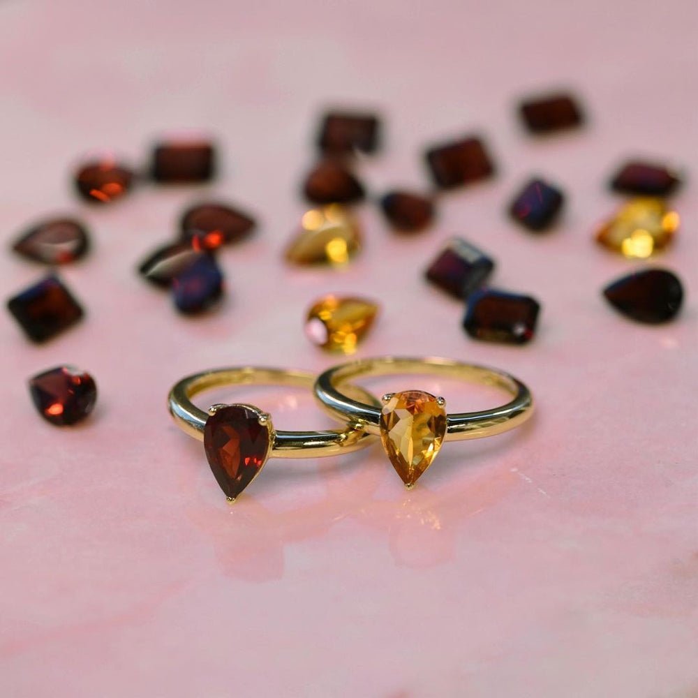 Elza Ring in Garnet - 18k Gold - Ly