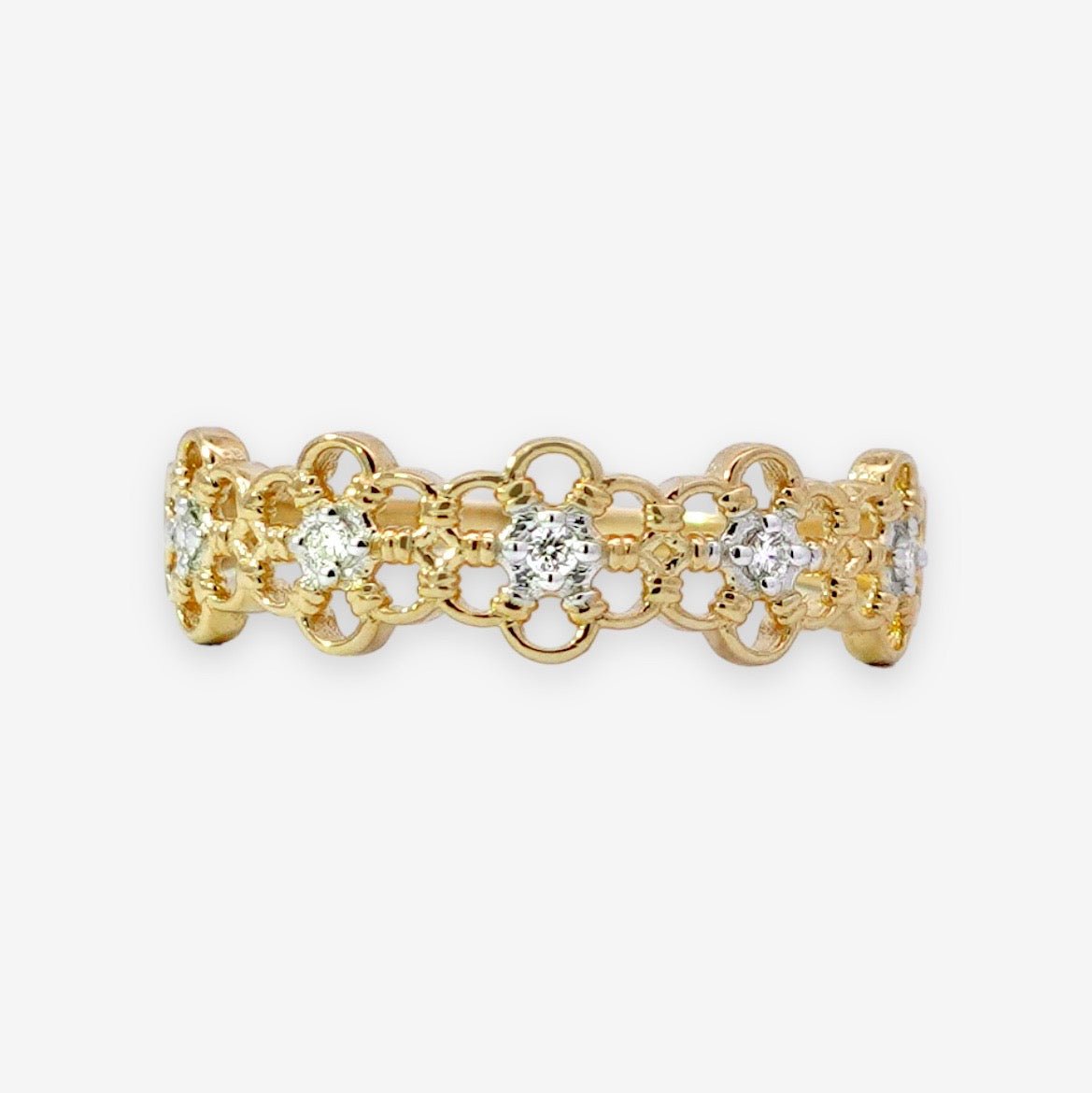 Flowers Ring in Diamond - 18k Gold - Lynor