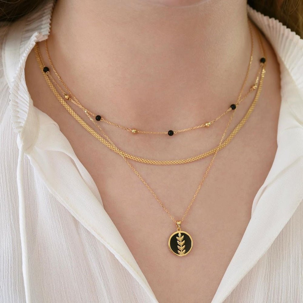 Fortuna Necklace in Green Malachite - 18k Gold - Ly