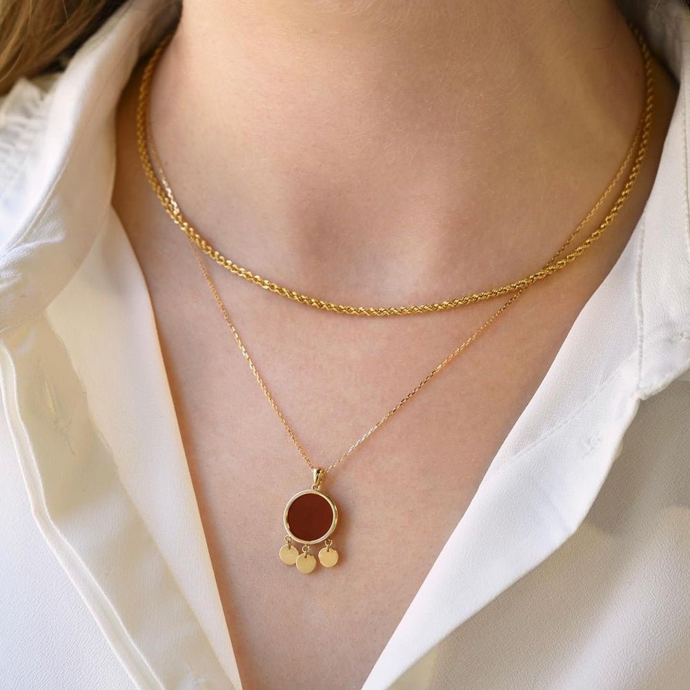 Galera Necklace in Carnelian - 18k Gold - Ly