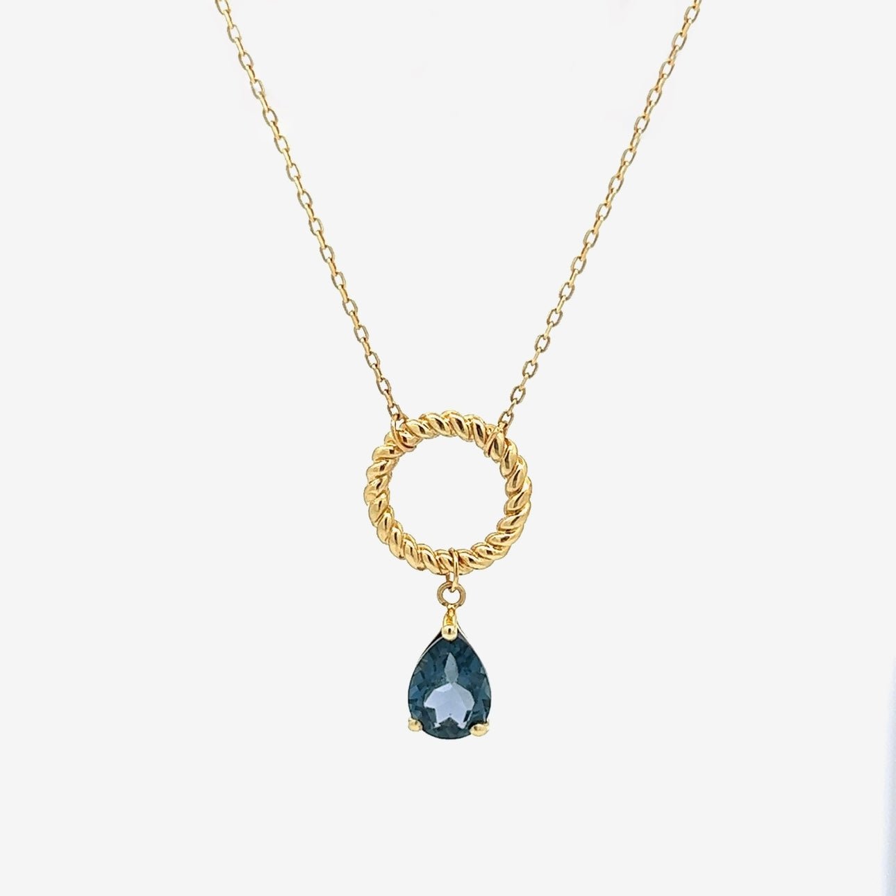 Gina Necklace in London Blue Topaz - 18k Gold - Ly