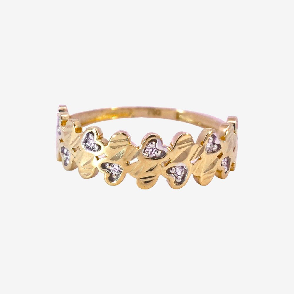 Hearts Ring in Diamond - 18k Gold - Lynor