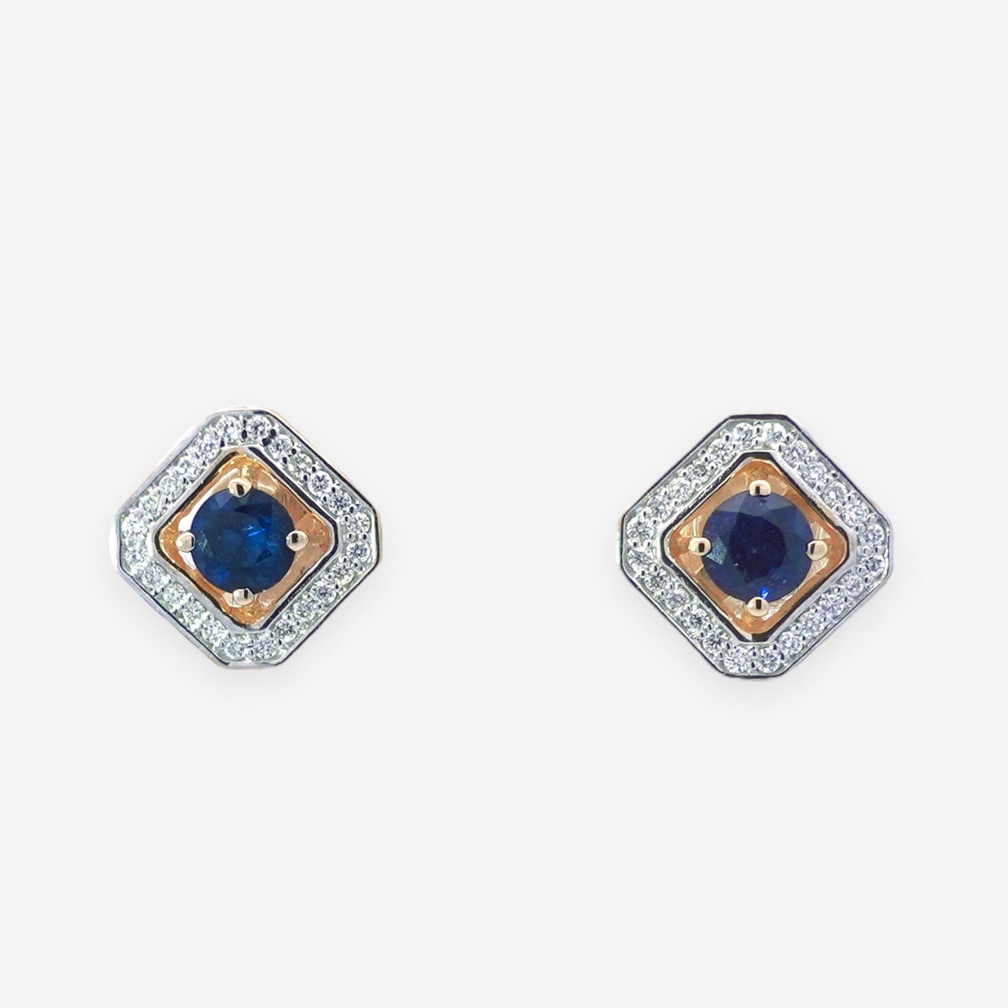 Helen Earrings in Diamond and Sapphire - 18k Gold - Lynor