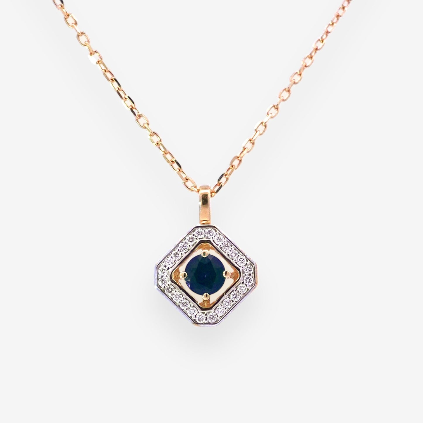 Helen Necklace in Diamond and Sapphire - 18k Gold - Lynor