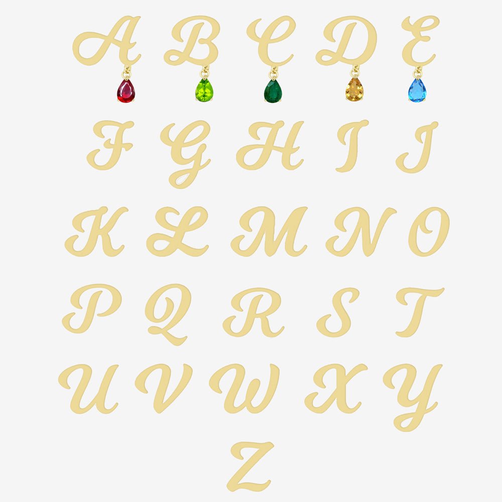 Initial Necklace in Topaz - 18k Gold - Ly