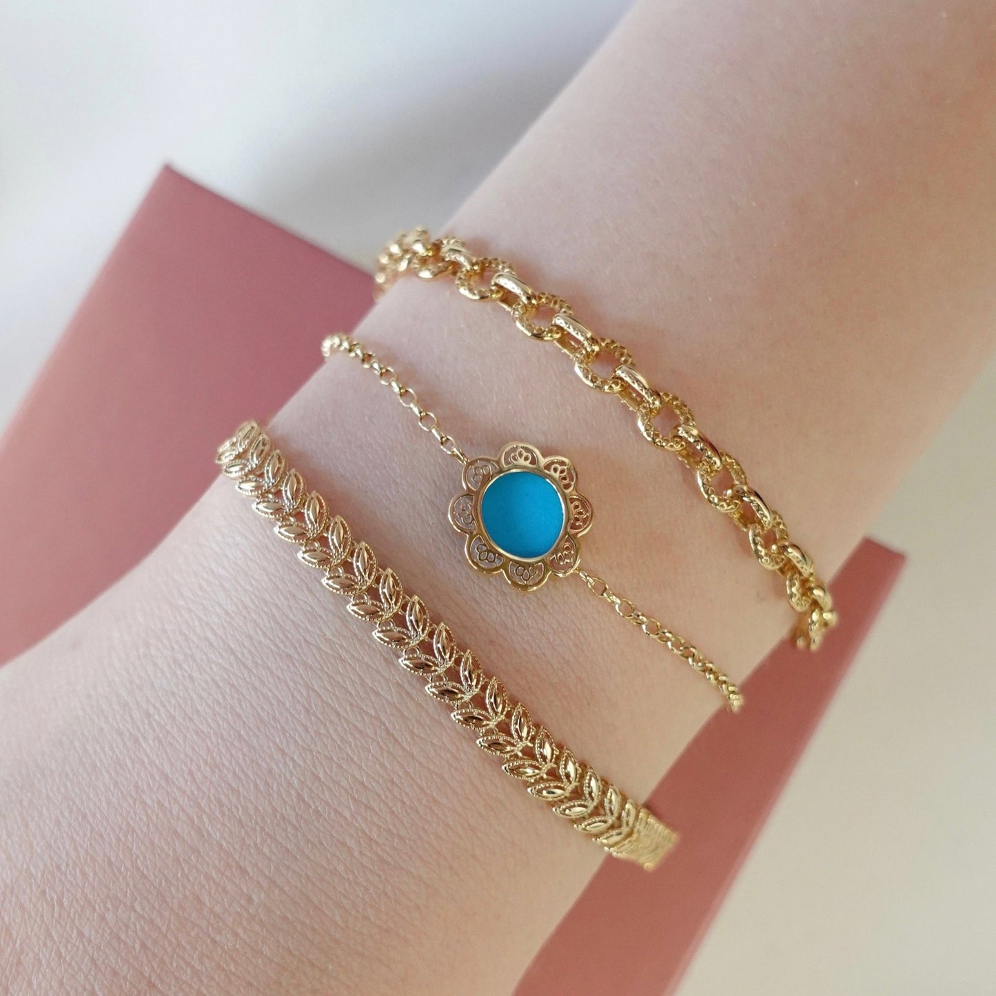 Leaves Sequence Bracelet - 18k Gold - Lynor