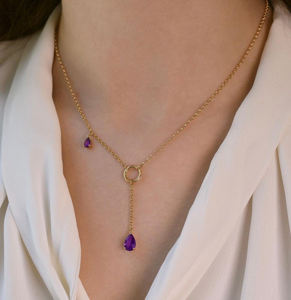 Lucille Necklace in Amethyst - 18k Gold - Ly