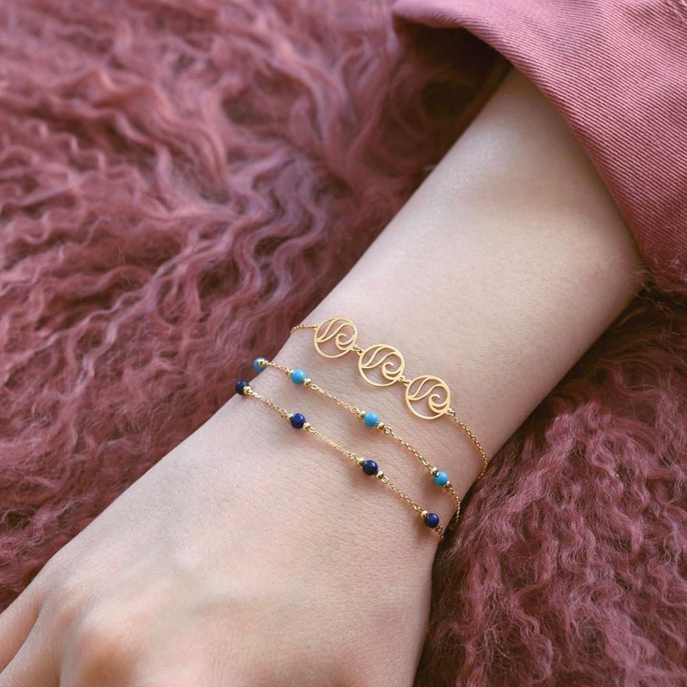 Mer Bracelet in Turquoise - 18k Gold - Ly