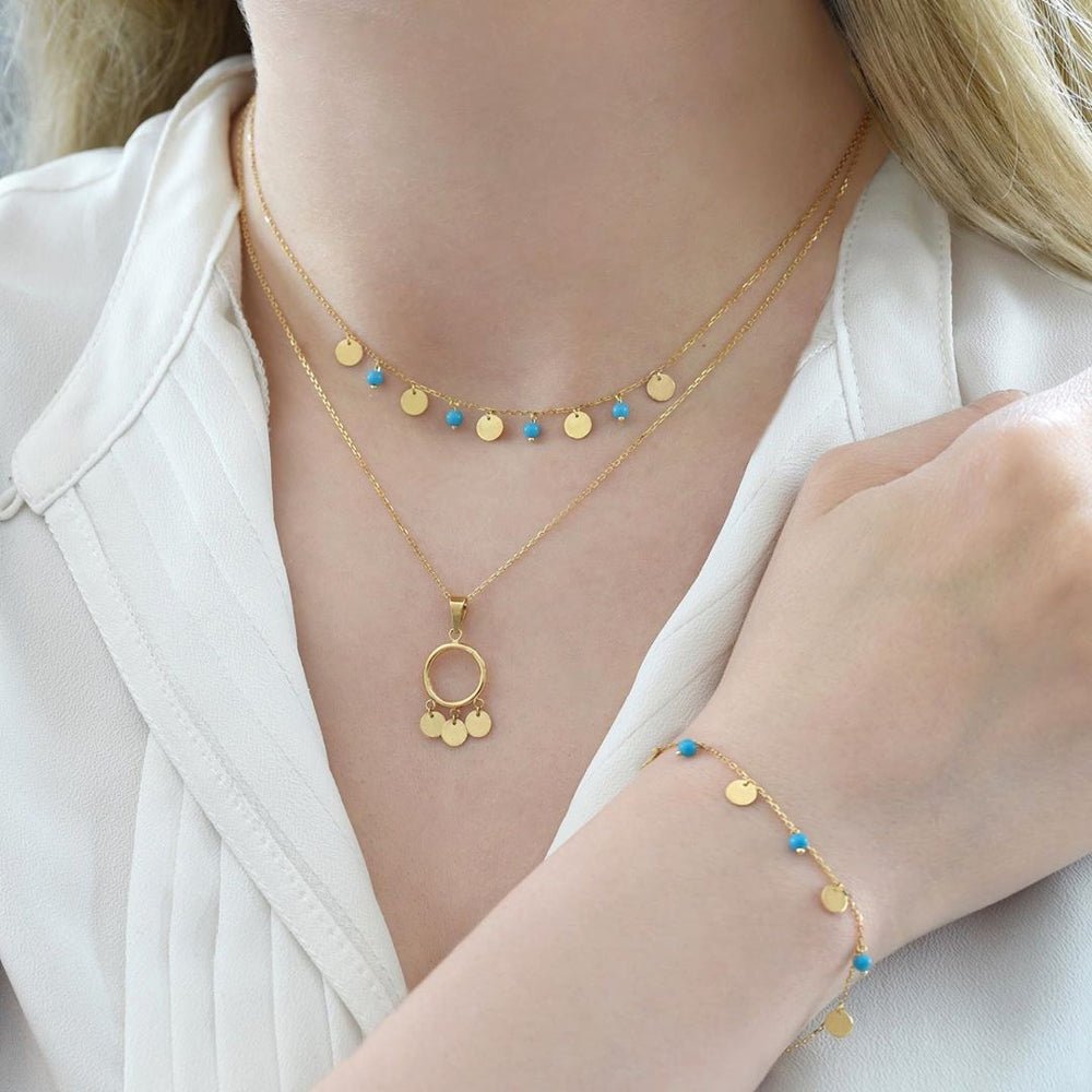 Milia Necklace in Turquoise - 18k Gold - Ly