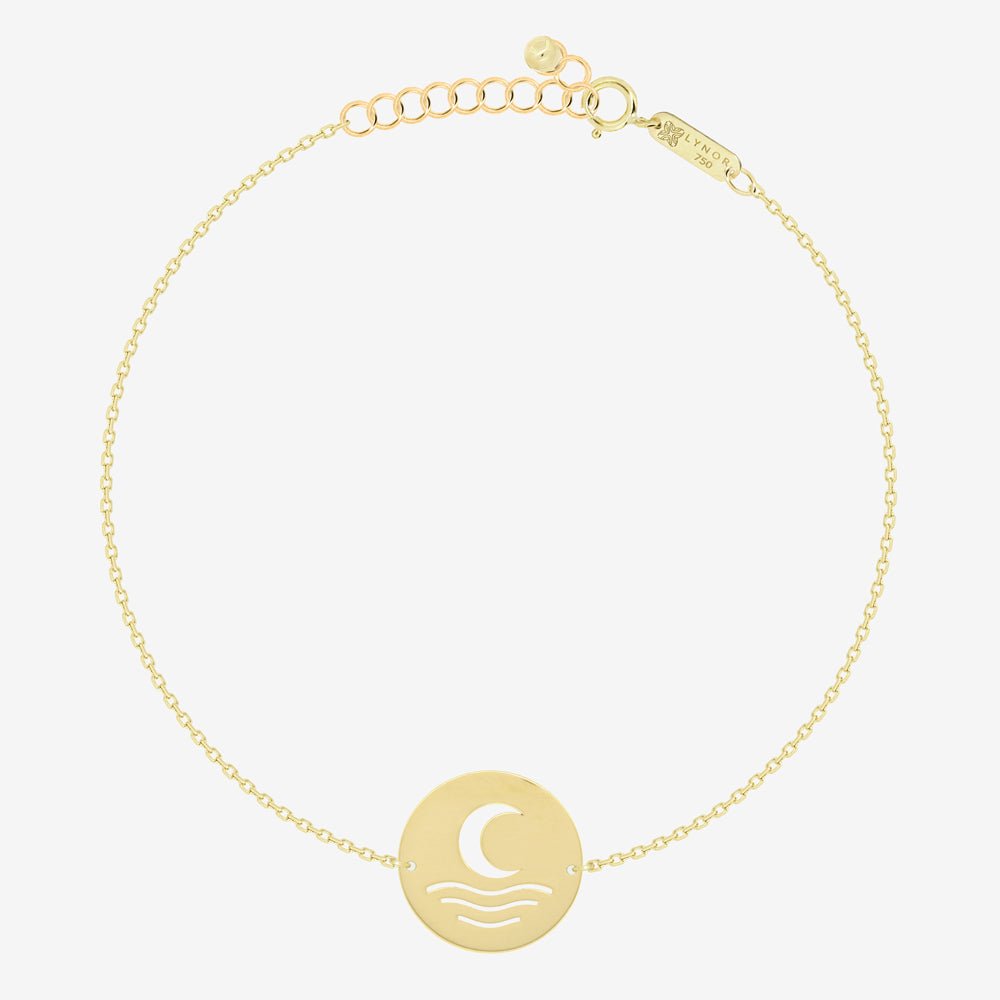 Moon and Sea Coin Bracelet - 18k Gold - Ly