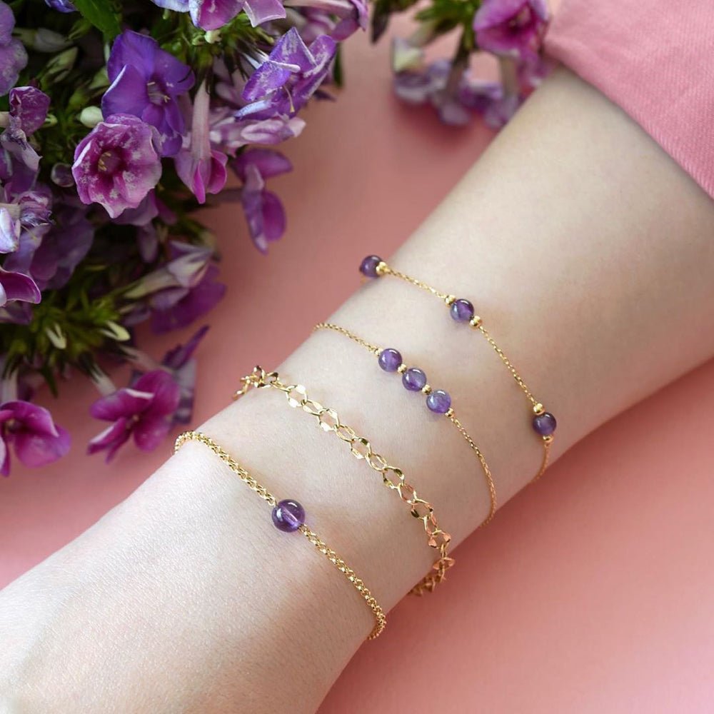 Myra Bracelet in Amethyst - 18k Gold - Ly